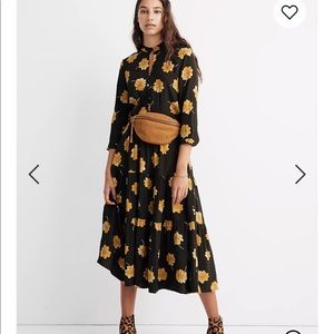 NWOT Madewell Button-Front Tier Dress